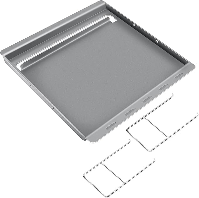 Hisencn 19.8" x 19.3" Griddle Inserts for Char-Griller 5050, 3001, 5650, 3030, 3725, King Griller 3008, 5252 – Nonstick Cast Iron Flat Top Griddle Replacement for Chargriller Grill Grates