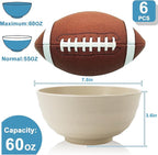 Wheat Straw Bowls 60 OZ, Unbreakable Large Salad Bowls Set of 6, Microwave and Dishwasher Safe Big Popcorn Bowls, Plastic Serving Bowls for Eating, Soup, Cereal and Salad (Multi Colors)