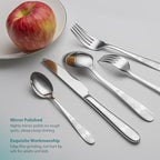 40 Piece Flatware Set, Service for 8, EIUBUIE Premium Stainless Steel Cutlery Set, Mirror Polished Silverware Sets with Pattern Handle, Modern Kitchen Eating Utensils Sets