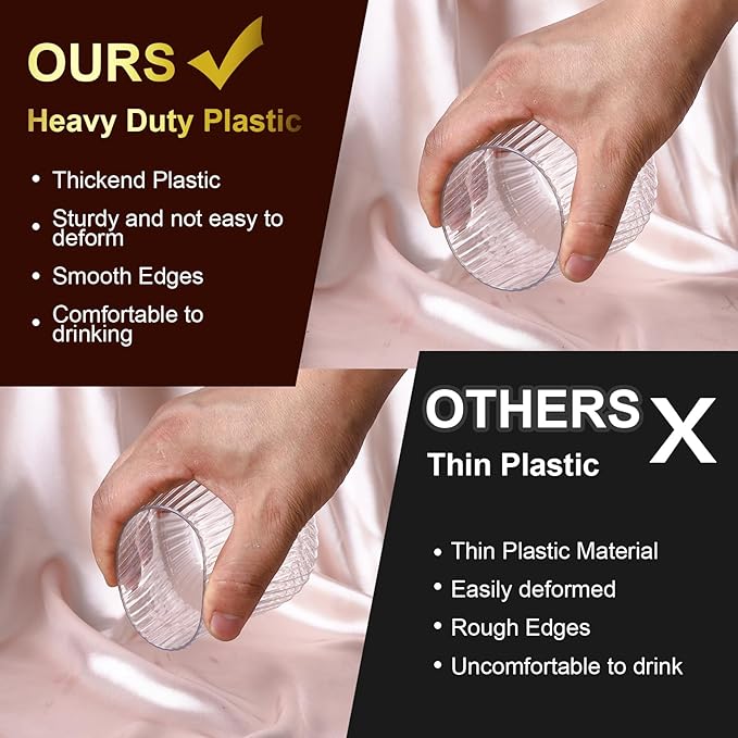 20 Pack Plastic Ribbed Wine Glasses, 14Oz Origami Disposable Wine Glasses Unbreakable Clear Plastic Cocktail Glasses Recyclable Shatterproof Reusable Wine Cups (14oz-20pack)