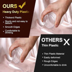 20 Pack Plastic Ribbed Wine Glasses, 14Oz Origami Disposable Wine Glasses Unbreakable Clear Plastic Cocktail Glasses Recyclable Shatterproof Reusable Wine Cups (14oz-20pack)
