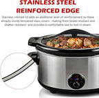 SCVP609-KLS Oval Glass Crock Pot Lid Compatible with Rival and Hamilton Beach Black Decker 6-Quart Crock Pot & Slow Cooker