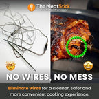 MeatStick Chef: Quad Sensors Smart Wireless Meat Thermometer-Meat Probe for Smoker, BBQ, Oven, Grill, Kitchen, Rotisserie, Air Fryer, Deep Frying-Limited Range