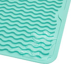 Silicone Dish Drying Mat for Multiple Usage,Easy clean,Eco-friendly,Heat-resistant Silicone Mat for Kitchen Counter or Sink,Refrigerator or drawer liner Mint L 16 inches x 12 inches