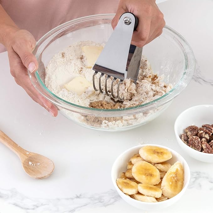 Spring Chef Dough Blender, Top Professional Pastry Cutter with Heavy Duty Stainless Steel Blades, Large Size, Black