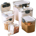 Progressive ProKeeper Baker's Airtight Kitchen Storage Canister Container Set for Flour, Sugar & More, Keeps Ingredients Fresh, with Accessories (Multicolor, 6- Piece)