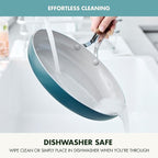 GreenPan Nova 10” Frying Pan Skillet and 4.37QT Sauté Pan with Lid, Oprah’s Favorite Things 2024, PFAS-Free Ceramic Nonstick, Induction Suitable, Sear, Fry, Broil, Dishwasher & Oven Safe, Deep Teal
