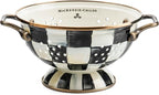 MACKENZIE-CHILDS Enamel Colander, Decorative Kitchen Strainer, Small, Black-and-White Courtly Check