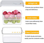 vacane 3 Pack Produce Saver with Removable Colanders, Clear Fruit Containers for Fridge Dishwasher Safe Lettuce Keeper Berry Containers, Keep Vegetable Food Fresh