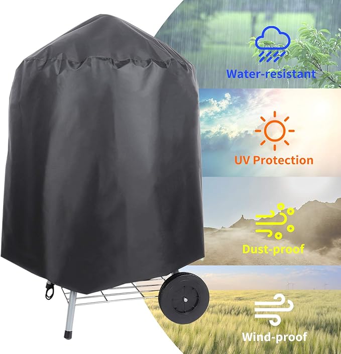 Charcoal Grill 18 inch Barbecue Grill with Waterproof Grill Cover for Outdoor Courtyard Picnic Camping Tailgating BBQ Kettle
