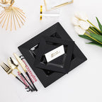 100 Pack Black Plastic Square Dessert Plates, 6.5" Disposable Salad Plates Heavy Duty Plates for Party, Wedding, Christmas, Easter