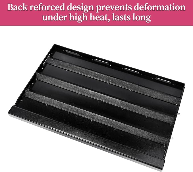 Universal 25" x 16" Nano-Ceramic Nonstick Coating Grill Griddle for Gas Grill, Cast Iron Griddle for Charcoal, Gas Grills, Camping, Flat Top Plate Insert with Grease Groove and Removable Handles