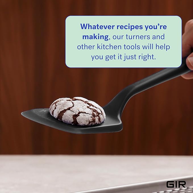 GIR: Get It Right Silicone Kitchen Spatula Turner - Non toxic cooking utensils for Nonstick Cookware, Cooking and Baking, Mini - 11IN - Black