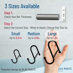 6-Pack Metal S Hooks for Hanging – Heavy-Duty S-Shaped Hook with Safety Buckle – Fits Bars up to 1.2 in – Anti-Drop S-Hooks for Closet, Wardrobes & Storage – Golden (Large)