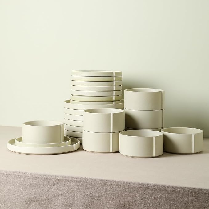 Stone Lain Bao 12-Piece Dinnerware Set Stoneware, Beige