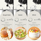 Electric Stand Mixer,10 Speeds Tilt-Head Food Mixer, 3-IN-1 Kitchen Mixer for Daily Cooks with 6.5 QT Bowl,Dough Hook, Beater, Whisk (Onyx Black)