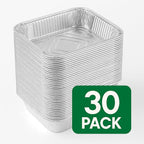 Ruthy's Outlet Disposable Aluminum Foil Pans, Half Size Steam Table Deep, 30 Pack, Silver, 2.5 Inches Deep (30 Pack)
