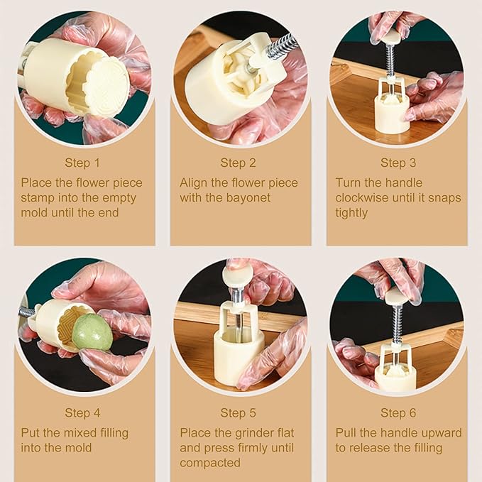 Moon Cake Mould Set,Includes12 pcs Sakura flower pattern base and 2 Pieces Bath Bombs Press,Mid Autumn Festival DIY Hand Press Cookie Stamps Pastry Tool Moon Cake Maker(50g) White L