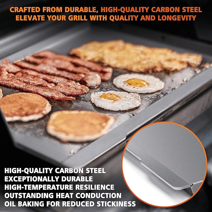 Cast Iron Grill Griddle for Weber, Charbroil, Nexgrill, Cusinart, Expert, Napoleon, Pit boss, Traeger | Full-Size Replacement Cooking Griddle 24x16 inch | Heavy-Duty Even Heating