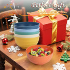 Homienly Large Bowl Set of 6, 60 oz Unbreakable Wheat Straw Bowls, Microwave Safe & Reusable for Salad, Cereal, Soup, Ideal for Camping, Picnic, Family Dining (Multi)