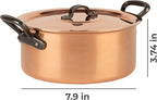 Cuisine Romefort | tinned copper pot with cast iron handles and lid | traditional stockpot made of solid copper | stewpot from France ideal for soups and stews 3.2 qt