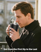 Nuwave Smart Heated Coffee Mug Rechargeable, 16oz Self Heating Temperature Control Mug with LED Display, Custom Brew Modes, Double-Wall Vacuum Insulation, 5-Hour Battery Life, Auto Shut-Off