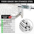 Cooling Racks Set with 2 x Dish Racks, 1 x 12" Basting Cover Dome and 2 x Oil Bottle, Premium 304 Stainless Steel Steamer & Canning Rack for Cooking and Baking