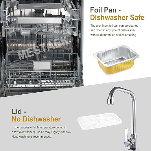 9"x6.5" Sturdy Foil Pans + Snap-On Lids (5 Pack) | 2X Thicker Heavy Duty Reusable 61oz | Grill Microwavable Multi-Use Pot | 3" Deep Disposable Aluminum Tin for Baking Cooking