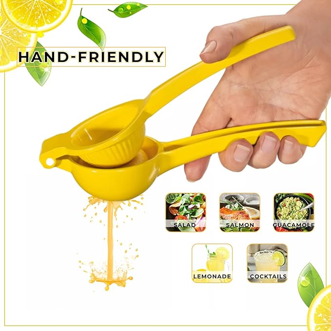 Lemon Squeezer Orange Juice Extractor Juicer Handheld Heavy Duty Sturdy Squeezer Lime Press Squeezer Seed Catcher Manual Hand Juicer Citrus Press Easy to Use Effortless