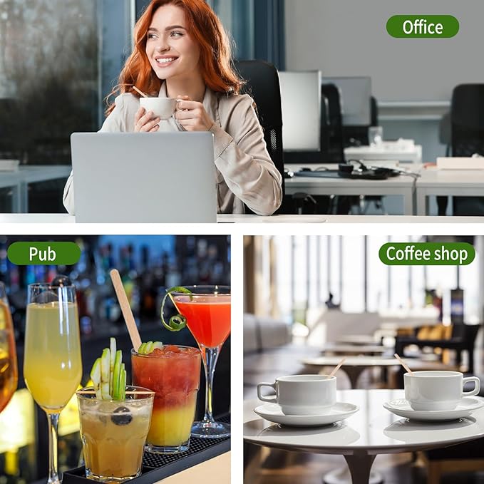 210PCS Wooden Coffee Stirrers, Individually Wrapped, Wooden Beverage Mixer, 5.5" Coffee Stir Sticks-Biodegradable Eco-Friendly Round End Disposable coffee stirrer, For Coffee, Cocktail, Hot Drinks