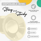 Party Solids 12 Oz Ivory Plastic Bowls Disposable Bowls for Hot Food Soup 50 Pcs - For Soup, Salad, Cereal, Desserts & Party Supplies