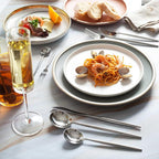 Homelux Theory 18/10 Stainless Steel Silverware Set, 4 Cutlery Set of 5pc Heavy Duty Spoons & Forks Set, Stainless Steel Kitchen Utensils, Adaline Royal Modern Utensils & Contemporary Flatware Set