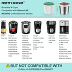 RETHONE K Cup Reusable Coffee Pods Compatible with Keurig 1.0 & 2.0 Coffee Machines, Stainless Steel Reusable K Cups Brewers Refillable K Cups (4 Pack)