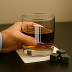 Monogrammed Gifts for Men - 4PC 11 Oz Custom Whiskey Glasses (I-Monogram) - Engraved Whiskey Glasses - Personalized Whiskey Glasses - Unique Bourbon Glasses - Personalized Glass Gifts for Dad