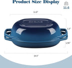 Enameled Cast Iron Dutch Oven Pot with Lid, Oval Dutch Oven for Bread Baking, Bread Oven for Homemade Sourdough Bread Baking, 5qt, Lake Blue