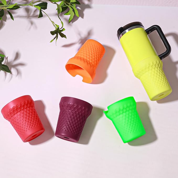 Silicone Boot for Stanley, Tall Rubber Protector Sleeve Accessories for Stanley Quencher H2.0 FlowState Tumbler 20oz/30oz/Stanley Adventure Quencher Tumbler 24oz (Neon Green)