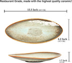 Ceramic Dinner Plates Set of 4, for Bread, Pasta, Salad, sushi - Microwave, Oven and Dishwasher Safe, Scratch Resistant durable Brown Brown reactive glaze
