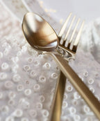 Fortessa Arezzo 18/10 Stainless Steel Flatware, 5 Piece Place Setting, Service for 1, Brushed Gold