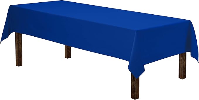 Gee Di Moda Rectangle Tablecloth - 60 x 126 Inch Royal Blue Table Cloth for 8 Foot Rectangle Table - Heavy Duty Washable Fabric - for 8 Ft Buffet Table, Holiday Party, Dinner, Wedding & Baby Shower