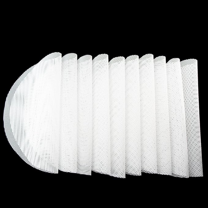 10Pcs 10 inch Silicone Steamer Liners, Non-stick Bamboo Steamer Liner Mesh Mat, Reusable Round Silicone Liners Pad for Home Kitchen Cooking Dim Sum dumpling