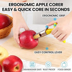 SCHVUBENR Premium Apple Corer Tool - Easy to Use and Clean - Sturdy Apple Core Remover with Sharp Serrature - Stainless Steel Corers for Apple and Pear - Core Fruits with Ease(Yellow)
