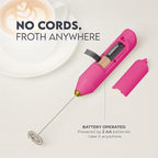 Zulay Kitchen Milk Frother Handheld with 2 Duracell AA Batteries – Electric Drink Mixer for Coffee, Lattes, Cappuccinos, Matcha & Hot Chocolate – Portable Foam Maker & Coffee Bar Accessory