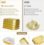 Aluminum Foil Pans,9x13,Heavy Duty Aluminum Pans, Disposable Aluminum Pans,Gold Foil Pans, Deep Container for Heating, Baking, Cooking, BBQs, Parties,Storing,Catering,118oz (5 Pack)