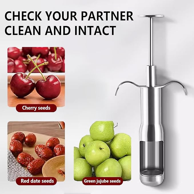 Cherry Pitter Tool, Food Grade Thickened 304 Stainless Steel, Durable and Easy to Clean, Push Type, Large 33mm Cherry Seed Remover, Suitable for Olives, Red Dates, Green Dates and Other Pitter Tool