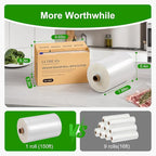 Ultrean 8" x 150' Vacuum Seal Roll Keeper with Cutter, Commercial Grade Vacuum Sealer Bags for Food Saver,BPA Free,Ideal for Storage,Meal Prep and Sous Vide
