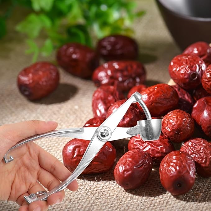 Heavy Duty Cherry Pitter & Olive Corer Tool - Stainless Steel Cherry Pit Remover for Efficient & Olive Pitting - for Making Jam and Dishes