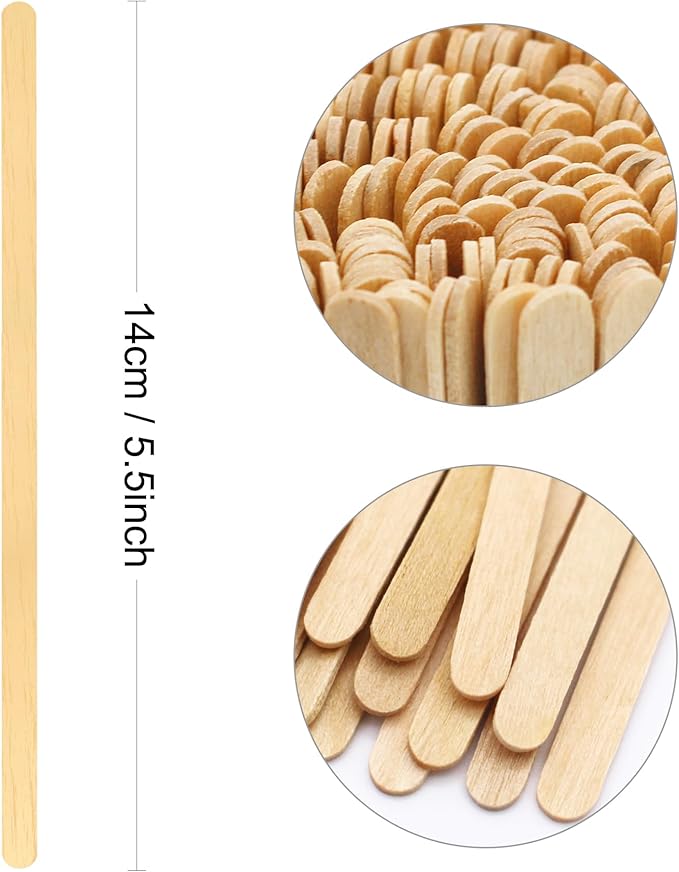 Sugormek1000PCS 5.5 IN Wooden Coffee Stirrers, A+Level Smooth Rounded Edges Disposable Coffee Stir Stick, Wooden Stir Stick for Coffee Cocktail Coffee Bar Accessories DIY Craft Design