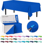 Exquisite Party Solids 54 Inch X 100 Feet Dark Blue Plastic Table Cover Roll in A Cut - to - Size Box with Convenient Slide Cutter. Cuts Up to 12 Rectangle 8 Feet Plastic Disposable Tablecloths