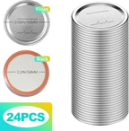 24 Pack 70mm Regular Mouth Mason Jar Lids, Split-Type Food Grade Metal Caps with Leak Proof & Airtight Seal for Canning Jams, Pickles, Preserving Food