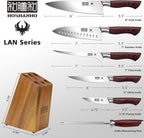 7-Piece Knife Set with Block - High-Carbon Stainless Steel Kitchen Knife, Ultra Sharp Professional Chef Knives with Sharpener